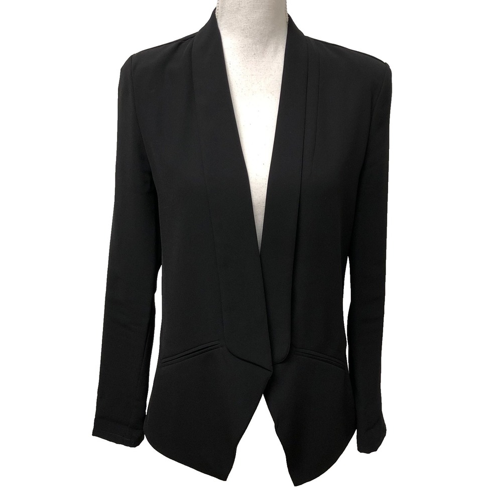 Lulus Blazer Jacket Womens Small Black Classic Basic Business Career Teacher